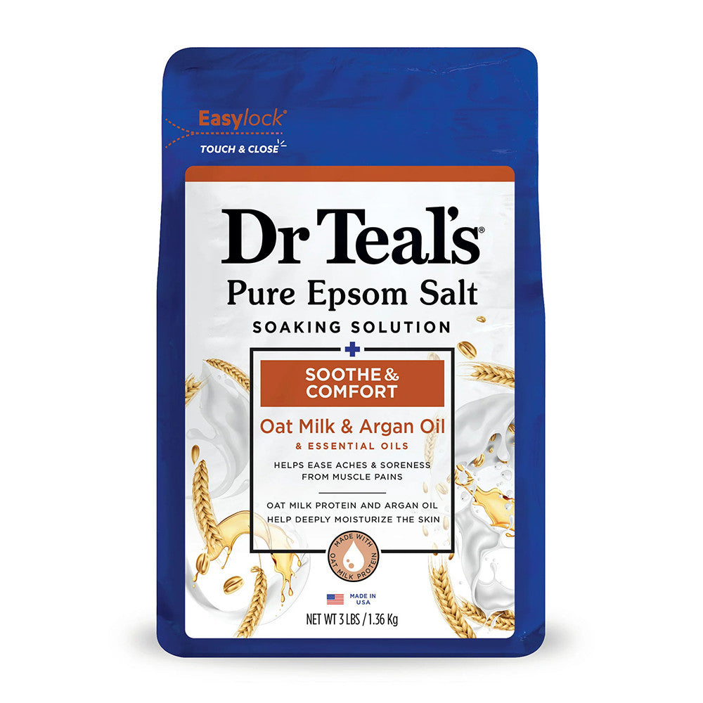 Dr Teals Soothe and Comfort Pure Epsom Salt Soak with Oat Milk and Argan Oil, 3 Lb